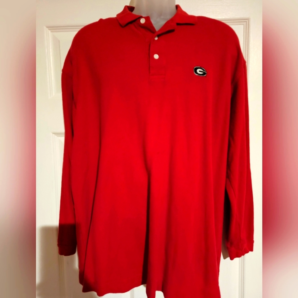 Men's XL GA Bulldogs Long Sleeve Tee Sweater Collared Polo